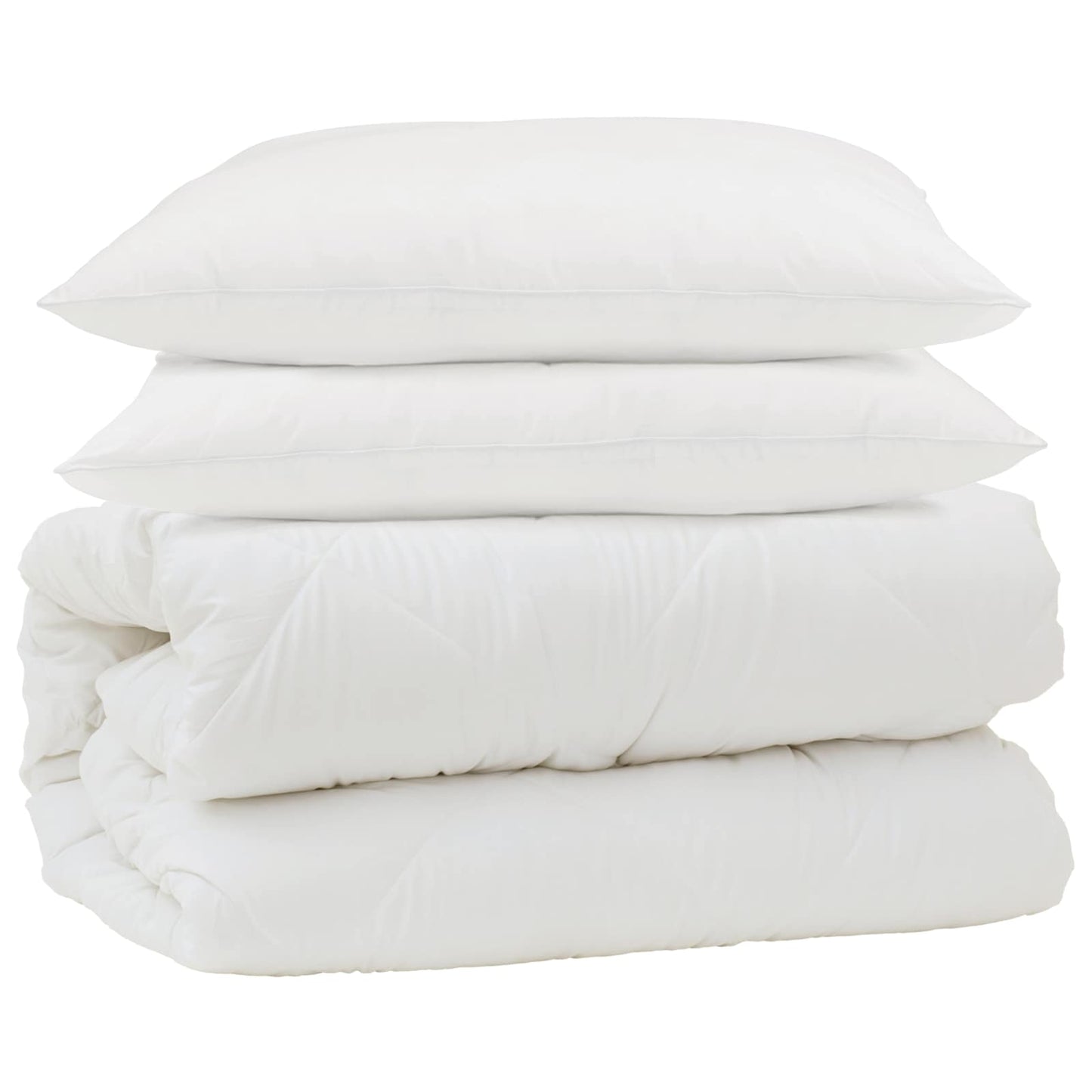 vidaXL Parure de lit 3 pcs Blanc Microfibre et Plumes de duvet