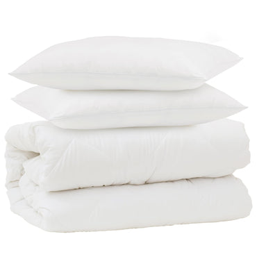 vidaXL Bettdecken Set 3 pcs Weiß Mikrofaser und Daunenfedern