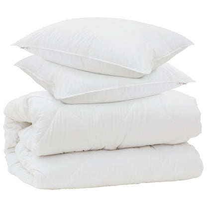 vidaXL Decke mit Kissen mit Kissen 3 pcs Weiß Mikrofaser