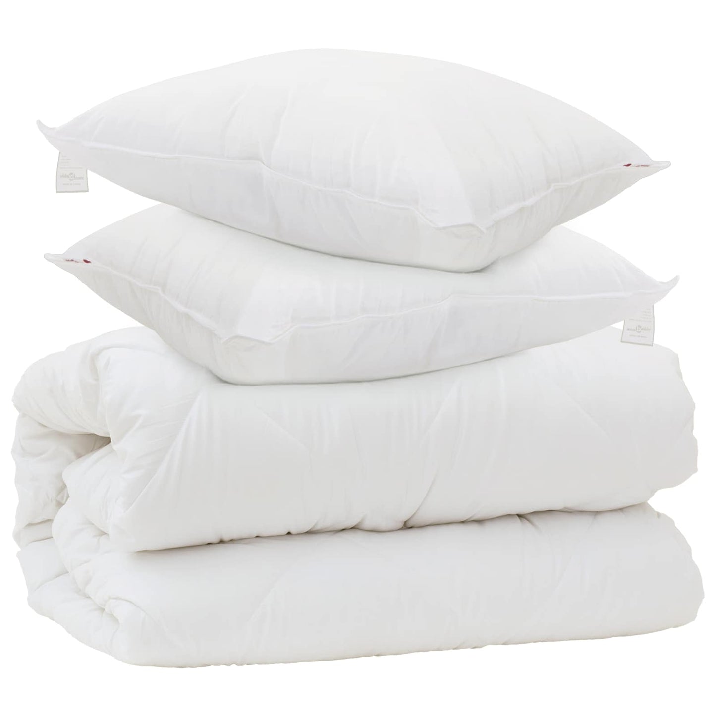 vidaXL Decke mit Kissen mit Kissen 3 pcs Weiß Mikrofaser