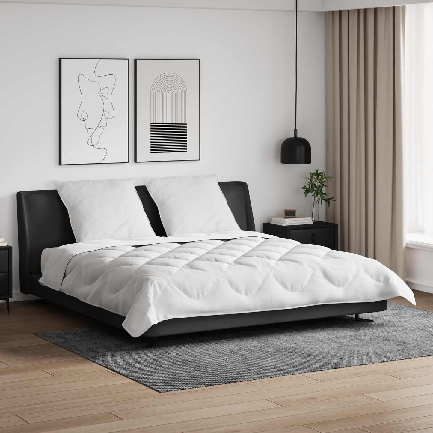 Decke mit Kissen mit Kissen 3 pcs Weiß Mikrofaser