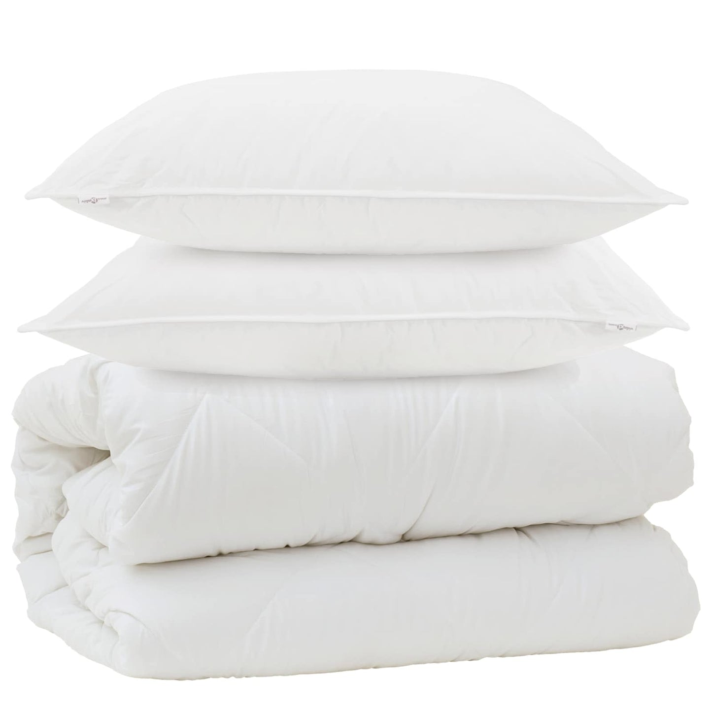 vidaXL Couverture avec coussin avec coussin 3 pcs Blanc Microfibre