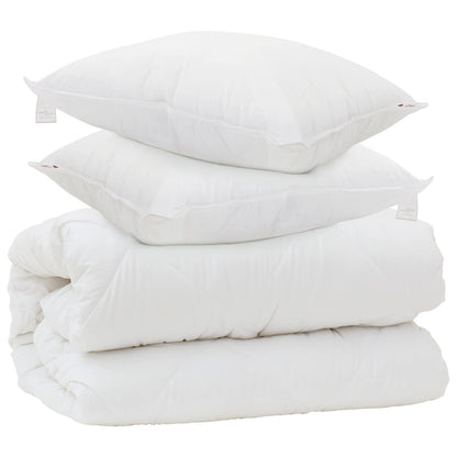 vidaXL Couverture avec coussin avec coussin 3 pcs Blanc Microfibre