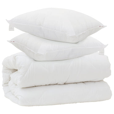 vidaXL Couverture avec coussin avec coussin 3 pcs Blanc Microfibre