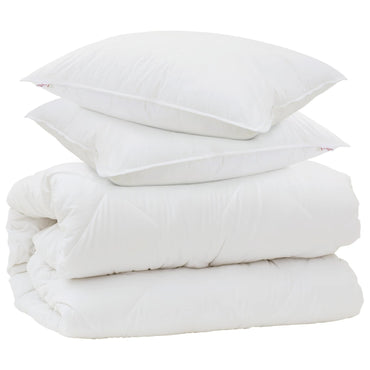 vidaXL Couverture avec coussin avec coussin 3 pcs Blanc Microfibre