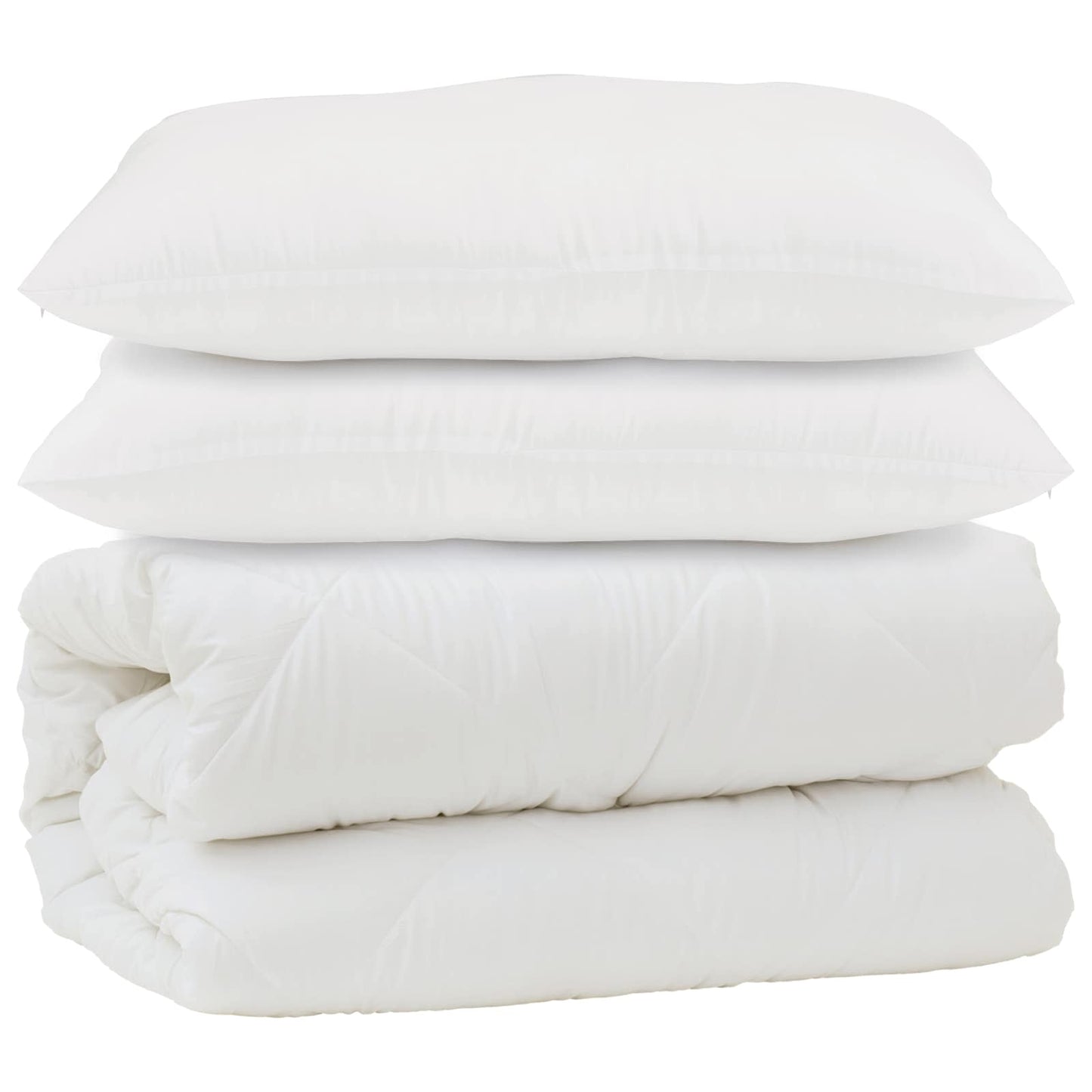 vidaXL Couette avec oreiller 3 pcs Blanc Microfibre