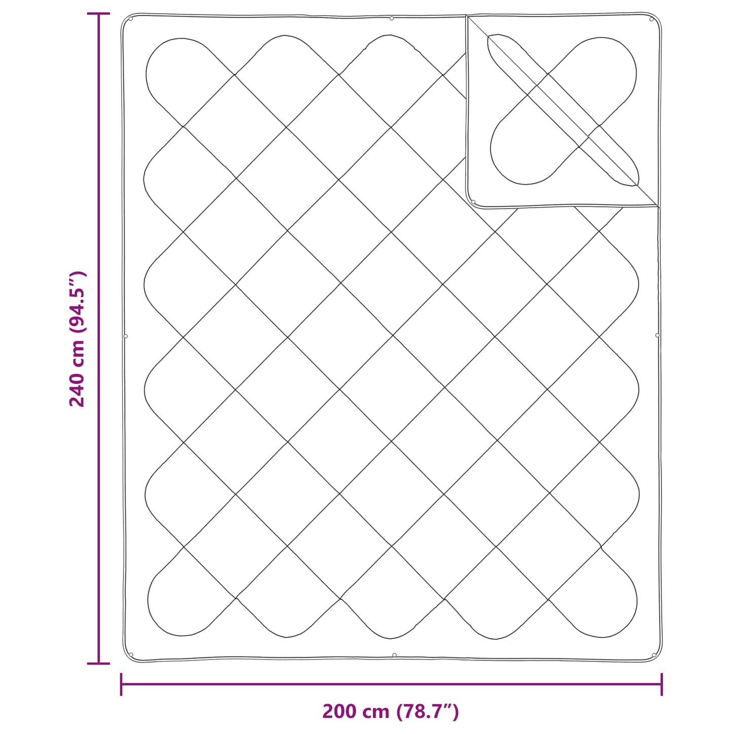 Bettdecke mit Kissen 3 pcs Weiß Mikrofaser