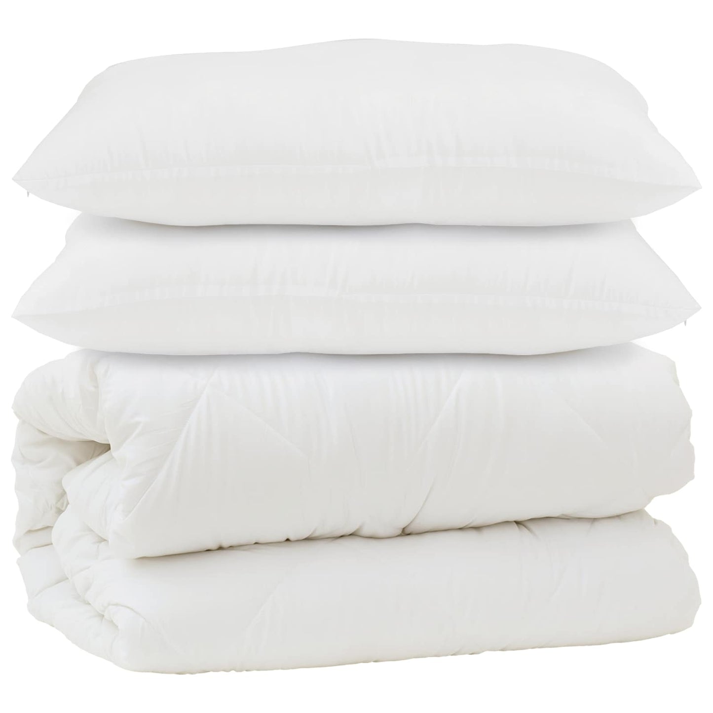 vidaXL Couette avec oreiller 3 pcs Blanc Microfibre