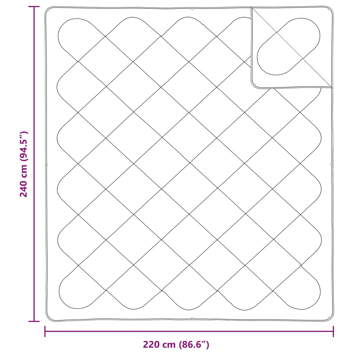 Bettdecke mit Kissen 3 pcs Weiß Mikrofaser