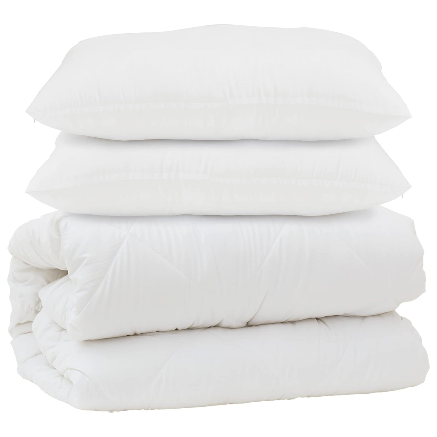 vidaXL Couette avec oreiller 3 pcs Blanc Microfibre