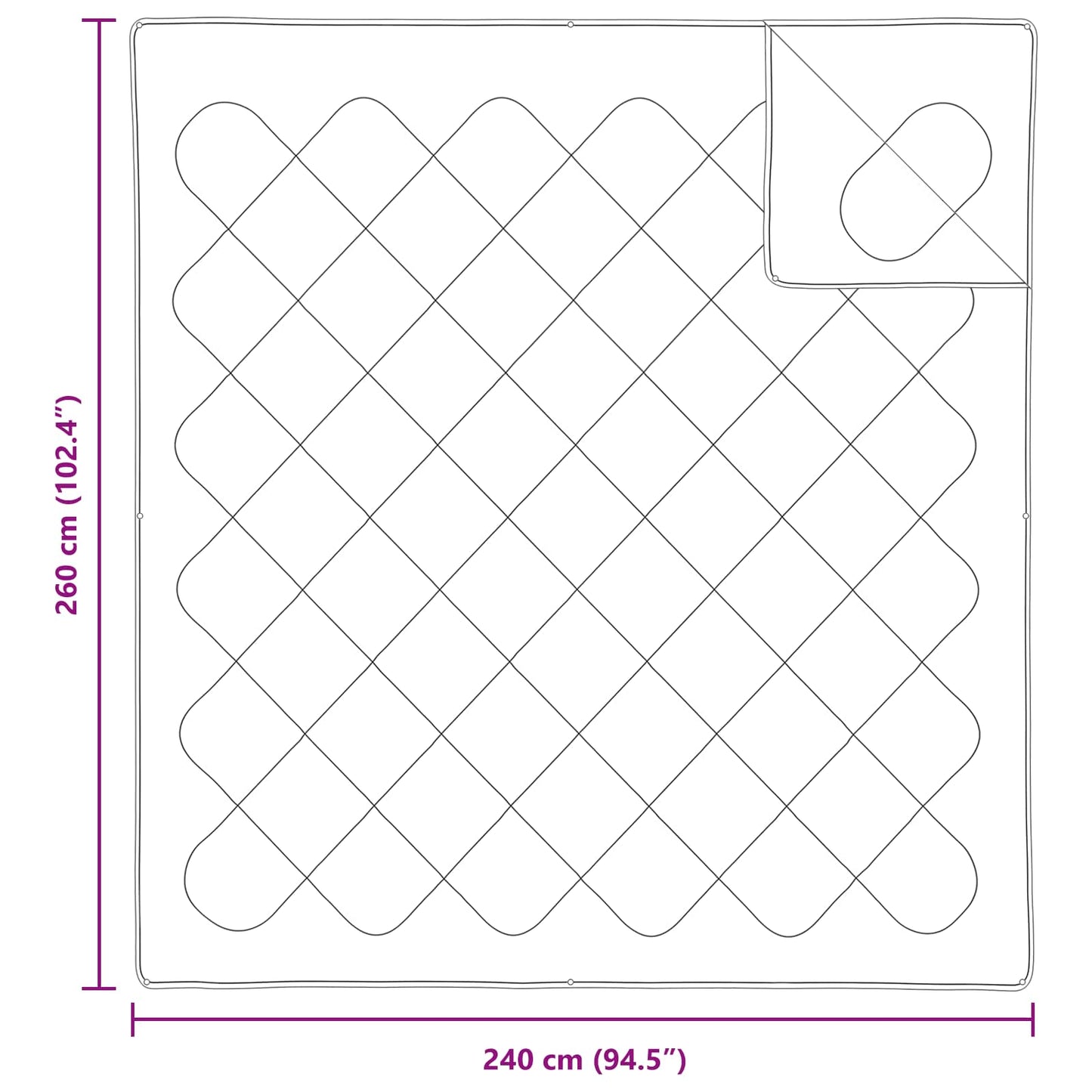Bettdecke mit Kissen 3 pcs Weiß Mikrofaser