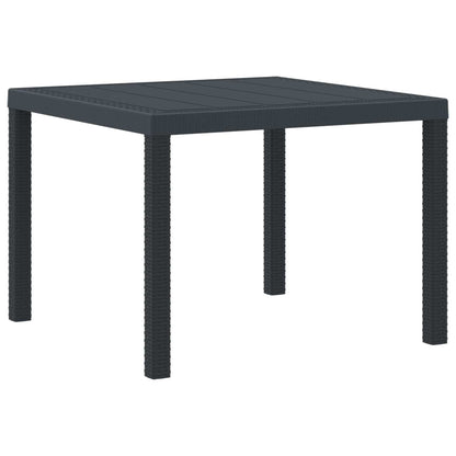 vidaXL Gartentisch Anthrazit 100 x 100 x 73 cm Poly-Rattan