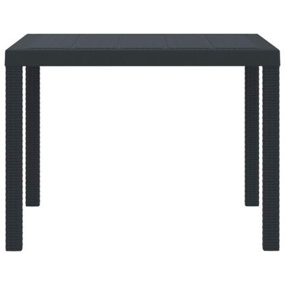 vidaXL Gartentisch Anthrazit 100 x 100 x 73 cm Poly-Rattan