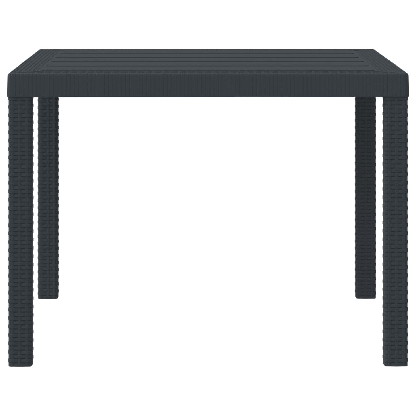 vidaXL Gartentisch Anthrazit 100 x 100 x 73 cm Poly-Rattan