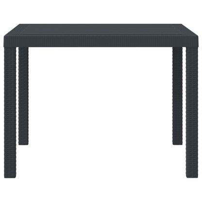 vidaXL Gartentisch Anthrazit 100 x 100 x 73 cm Poly-Rattan