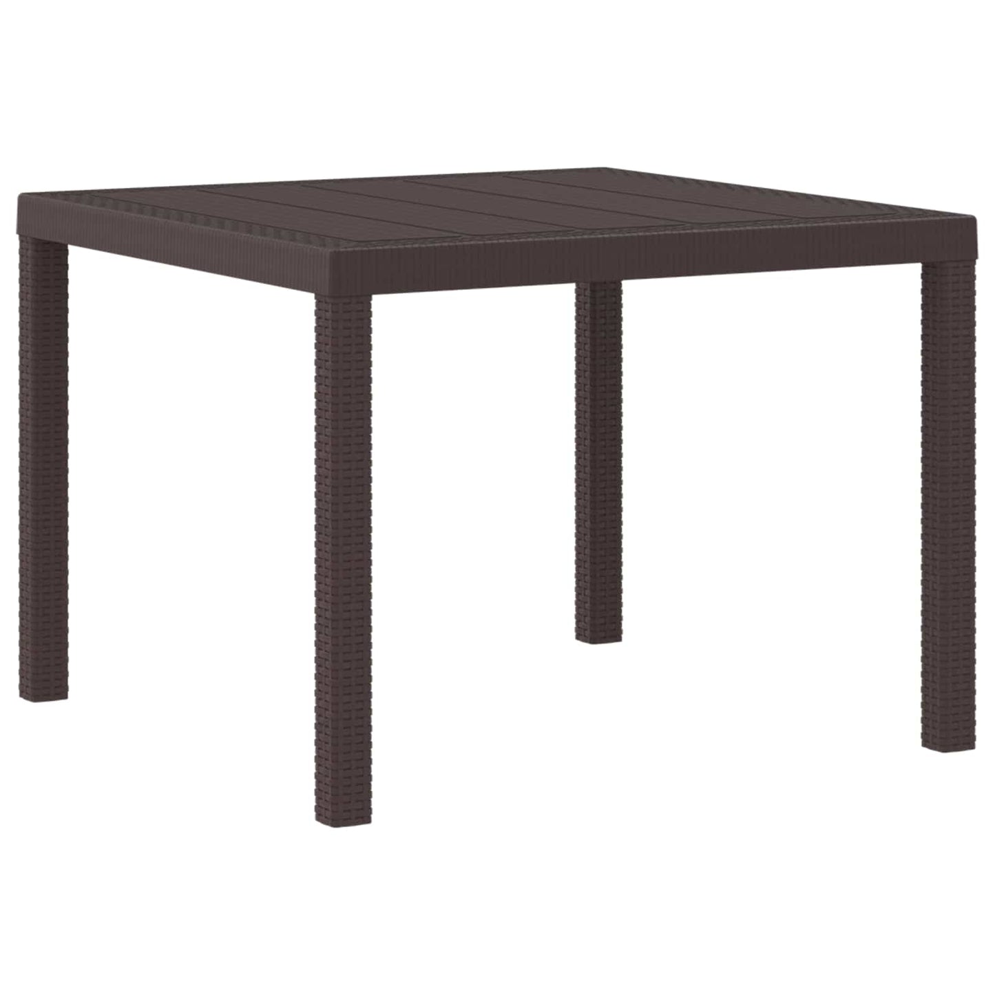 vidaXL Table de jardin marron 100 x 100 x 73 cm résine tressée