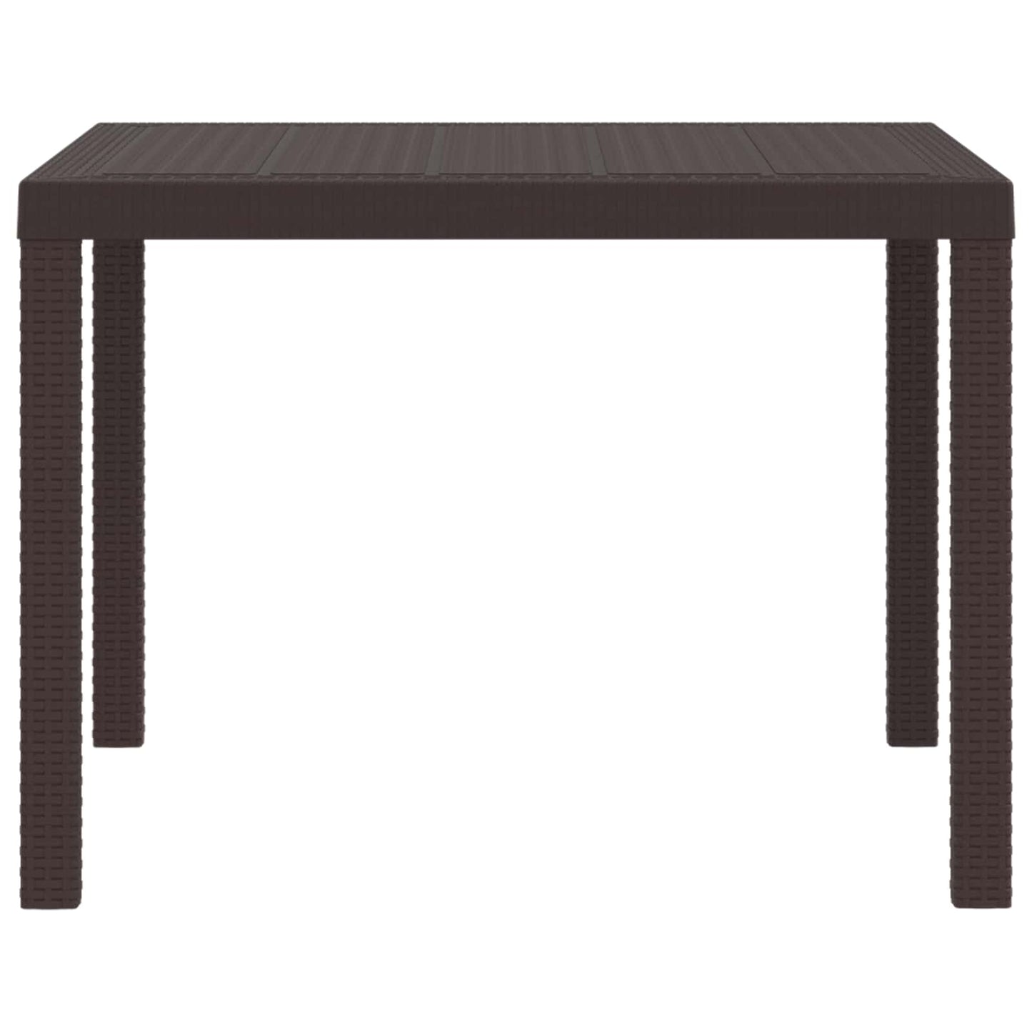 vidaXL Table de jardin marron 100 x 100 x 73 cm résine tressée