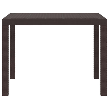 vidaXL Table de jardin marron 100 x 100 x 73 cm résine tressée