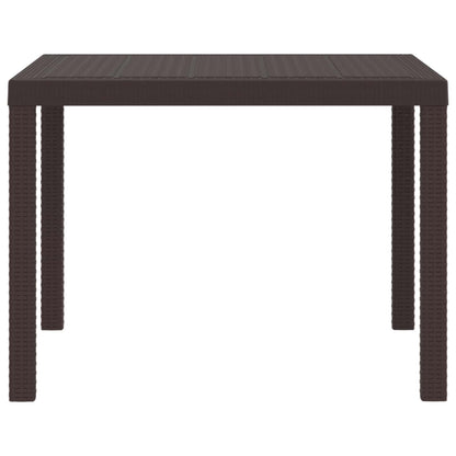 vidaXL Table de jardin marron 100 x 100 x 73 cm résine tressée