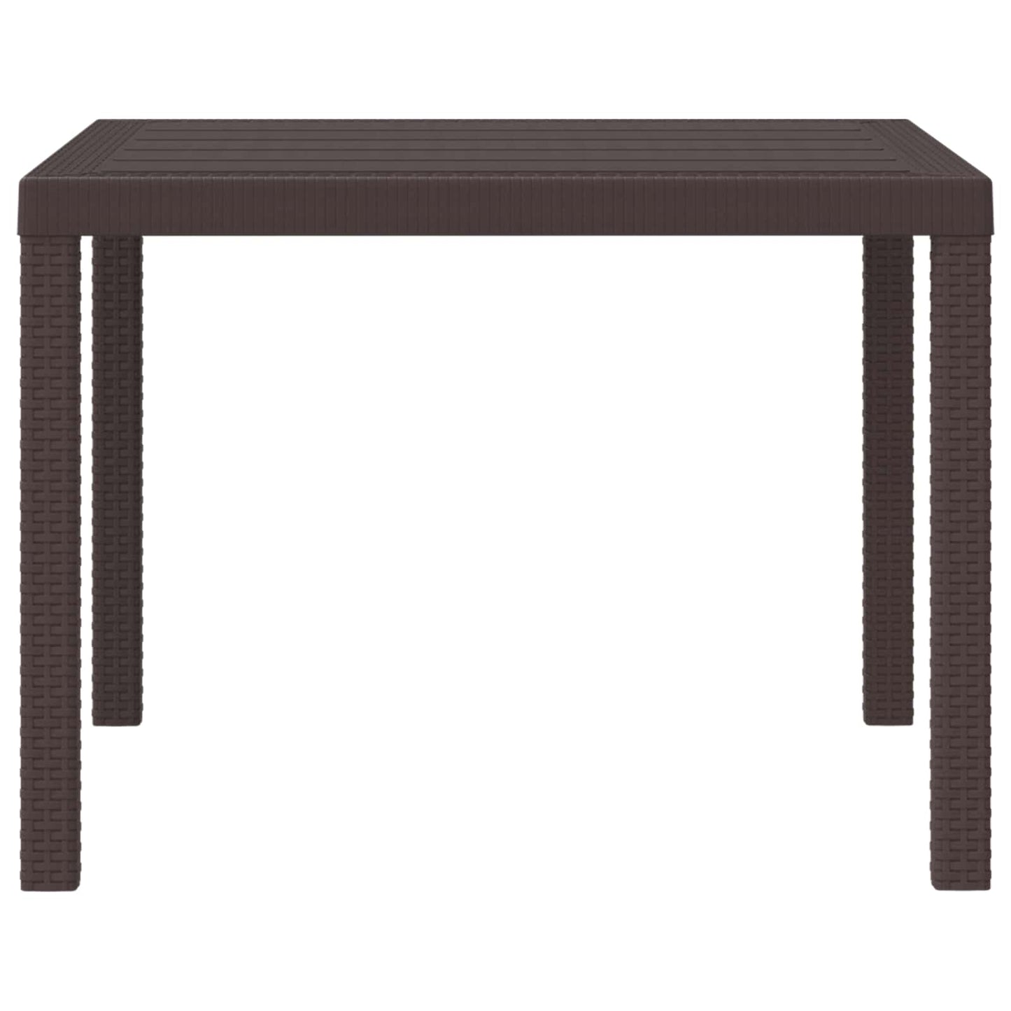 vidaXL Table de jardin marron 100 x 100 x 73 cm résine tressée