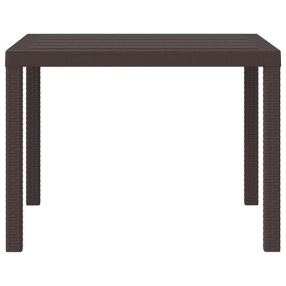 vidaXL Table de jardin marron 100 x 100 x 73 cm résine tressée