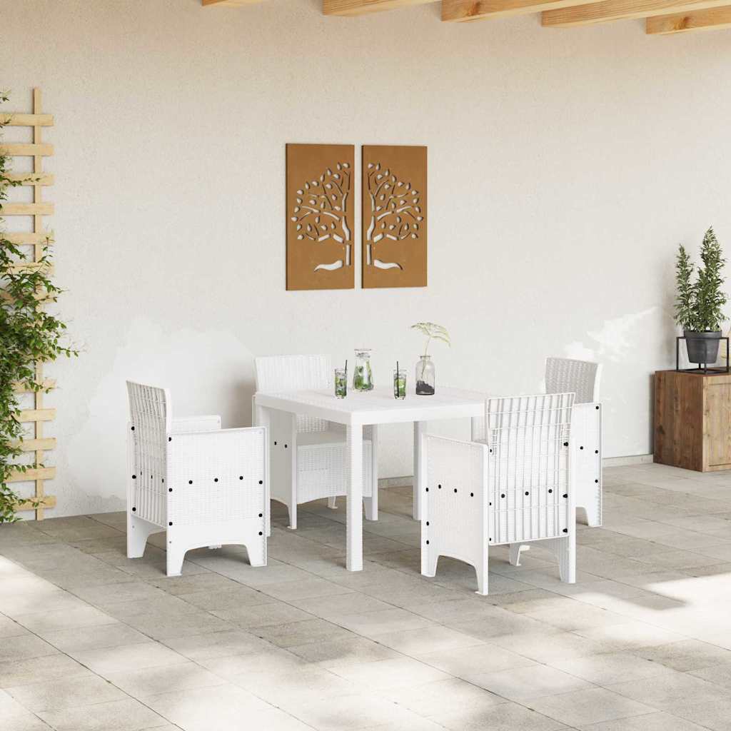 vidaXL Table de jardin blanc 100 x 100 x 73 cm résine tressée