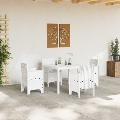vidaXL Table de jardin blanc 100 x 100 x 73 cm résine tressée