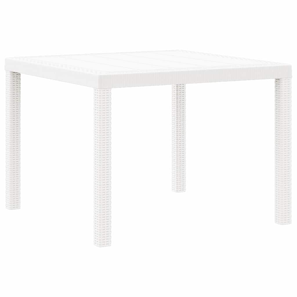 vidaXL Table de jardin blanc 100 x 100 x 73 cm résine tressée