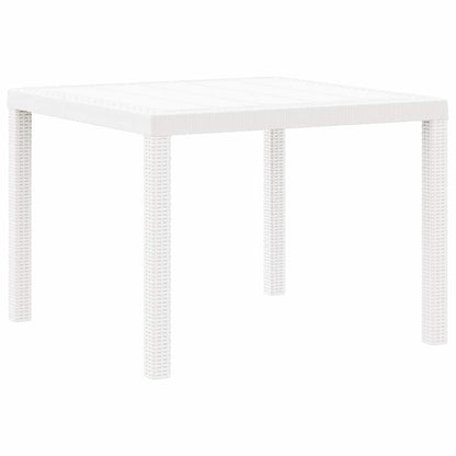 vidaXL Table de jardin blanc 100 x 100 x 73 cm résine tressée