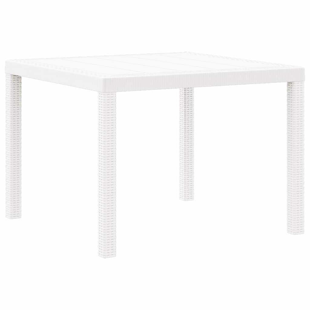vidaXL Table de jardin blanc 100 x 100 x 73 cm résine tressée