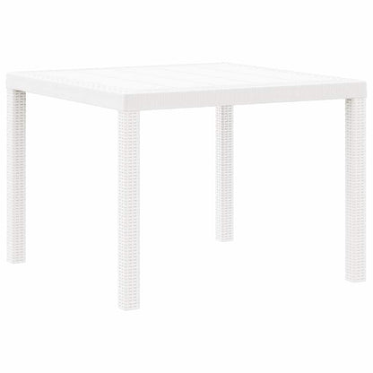 vidaXL Table de jardin blanc 100 x 100 x 73 cm résine tressée