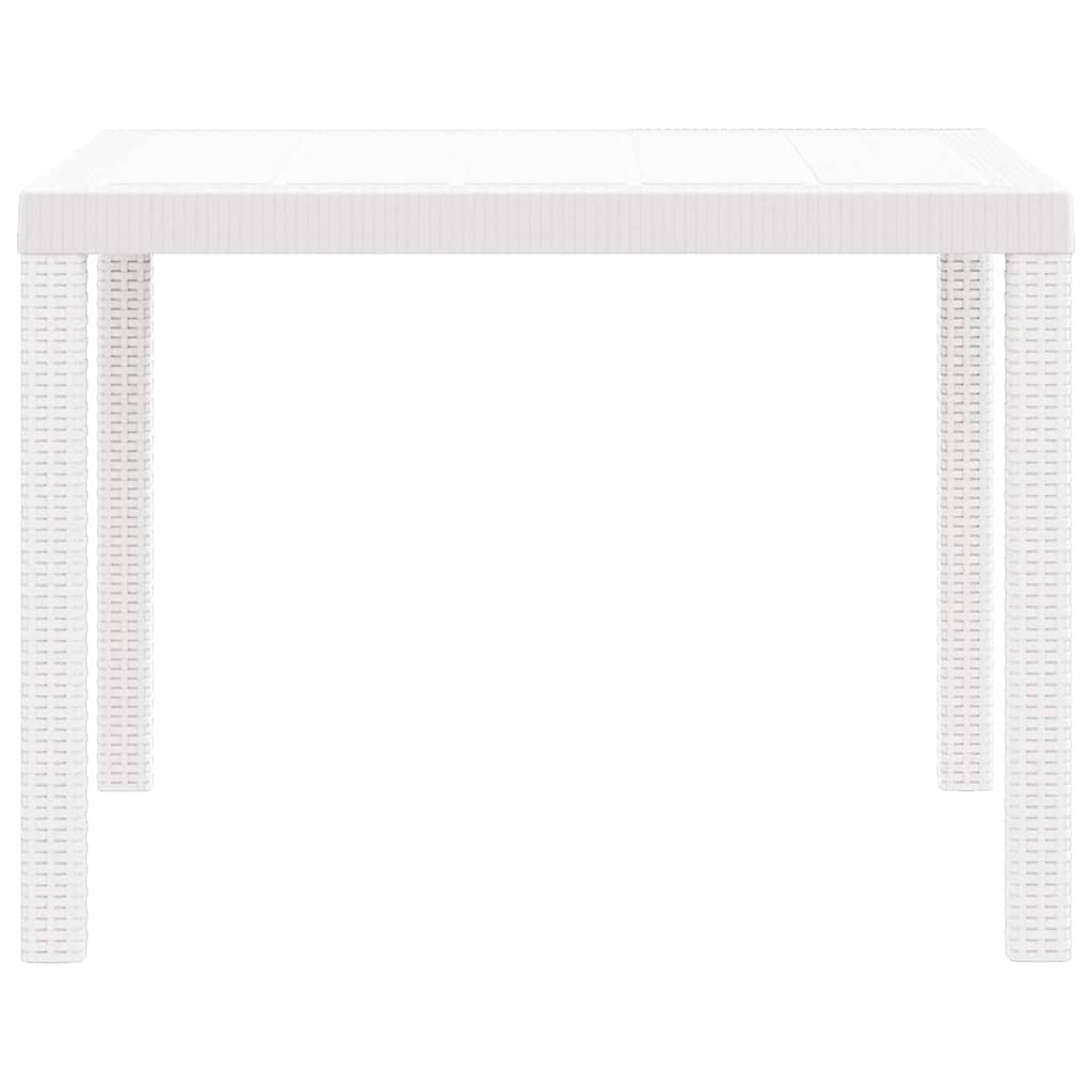 vidaXL Table de jardin blanc 100 x 100 x 73 cm résine tressée