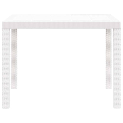 vidaXL Table de jardin blanc 100 x 100 x 73 cm résine tressée