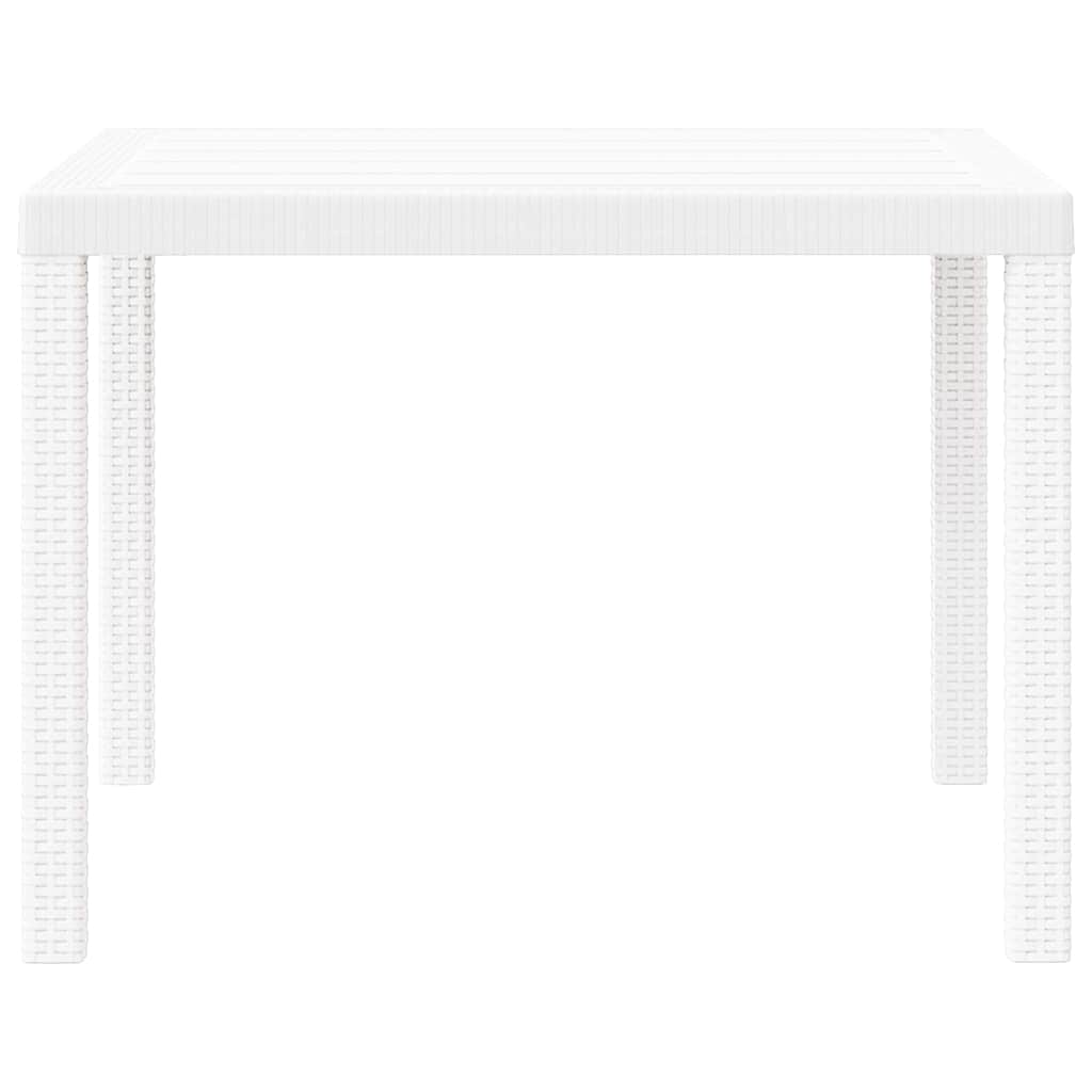 vidaXL Table de jardin blanc 100 x 100 x 73 cm résine tressée