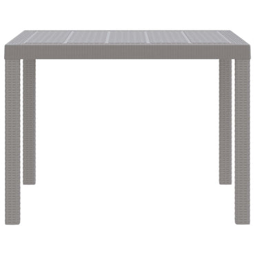 vidaXL Table de jardin gris clair 100 x 100 x 73 cm résine tressée