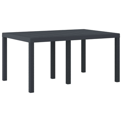 vidaXL Table de jardin anthracite 150 x 100 x 73 cm résine tressée