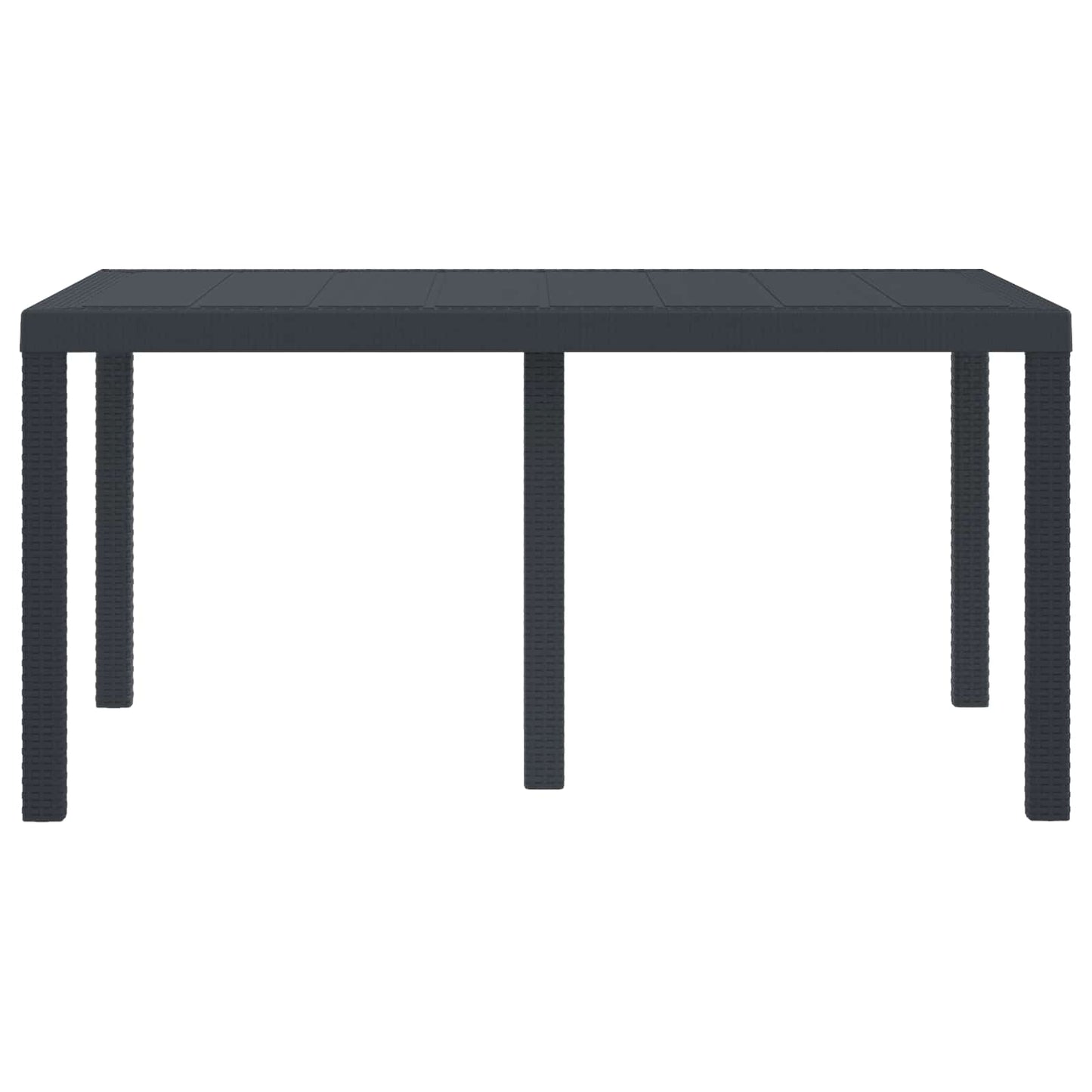 vidaXL Table de jardin anthracite 150 x 100 x 73 cm résine tressée