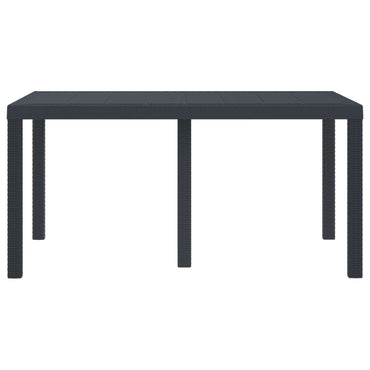 vidaXL Table de jardin anthracite 150 x 100 x 73 cm résine tressée