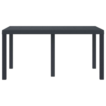 vidaXL Table de jardin anthracite 150 x 100 x 73 cm résine tressée