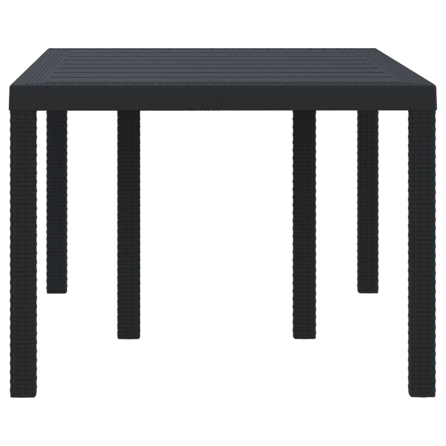 vidaXL Table de jardin anthracite 150 x 100 x 73 cm résine tressée