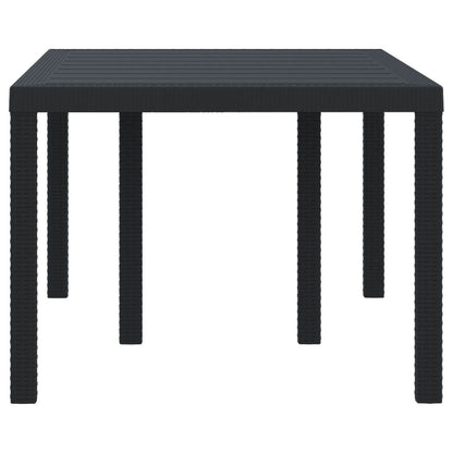 vidaXL Table de jardin anthracite 150 x 100 x 73 cm résine tressée