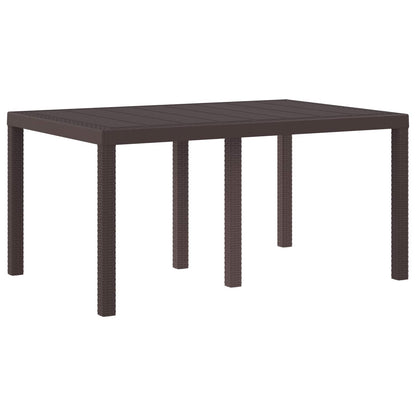 vidaXL Table de jardin marron 150 x 100 x 73 cm résine tressée