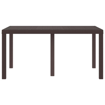 vidaXL Table de jardin marron 150 x 100 x 73 cm résine tressée