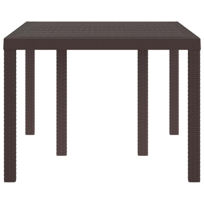 vidaXL Table de jardin marron 150 x 100 x 73 cm résine tressée