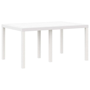 vidaXL Table de jardin blanc 150 x 100 x 73 cm résine tressée