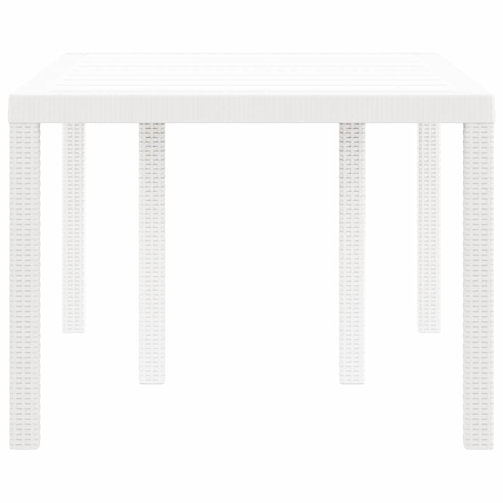 Gartentisch Weiß 150 x 100 x 73 cm Poly-Rattan
