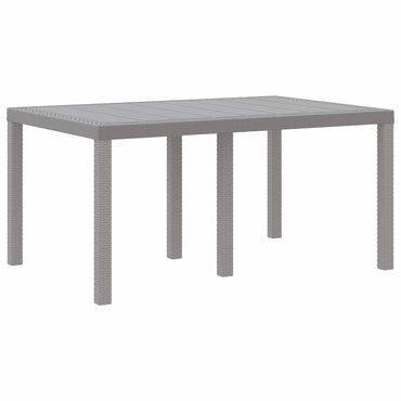 vidaXL Table de jardin gris clair 150 x 100 x 73 cm résine tressée
