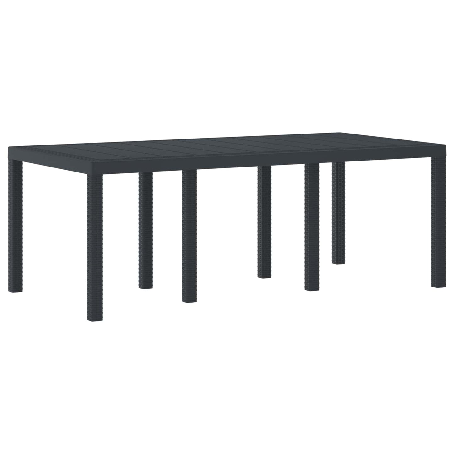 vidaXL Gartentisch Anthrazit 200 x 100 x 73 cm Poly-Rattan