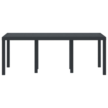 vidaXL Gartentisch Anthrazit 200 x 100 x 73 cm Poly-Rattan