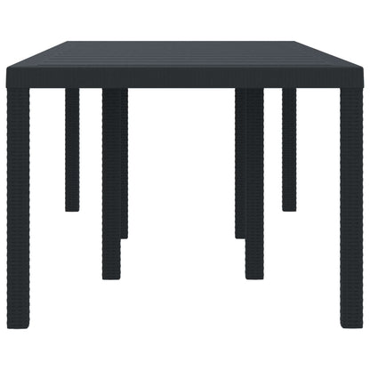 vidaXL Gartentisch Anthrazit 200 x 100 x 73 cm Poly-Rattan